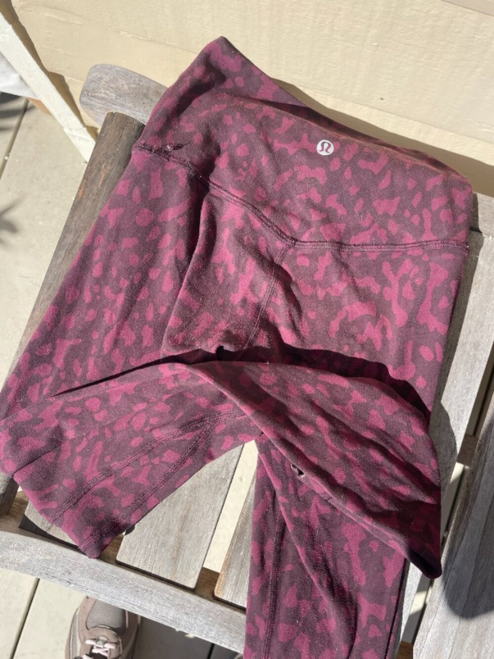 Lululemon Burgundy Leopard Print Leggings